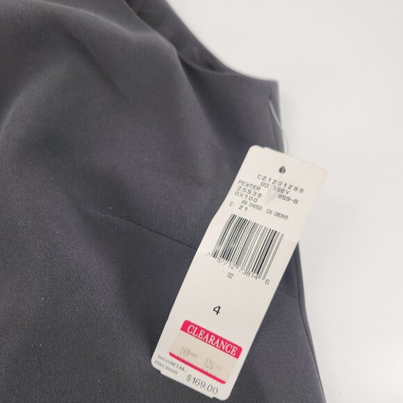 Jones New York High Neck Sheath Dress Size 4 Gray Sleeveless Pencil Office Core - Picture 5 of 8
